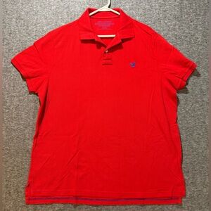 American Eagle red polo shirt men’s XXL Athletic Fit NWT preppy Y2K soft cotton